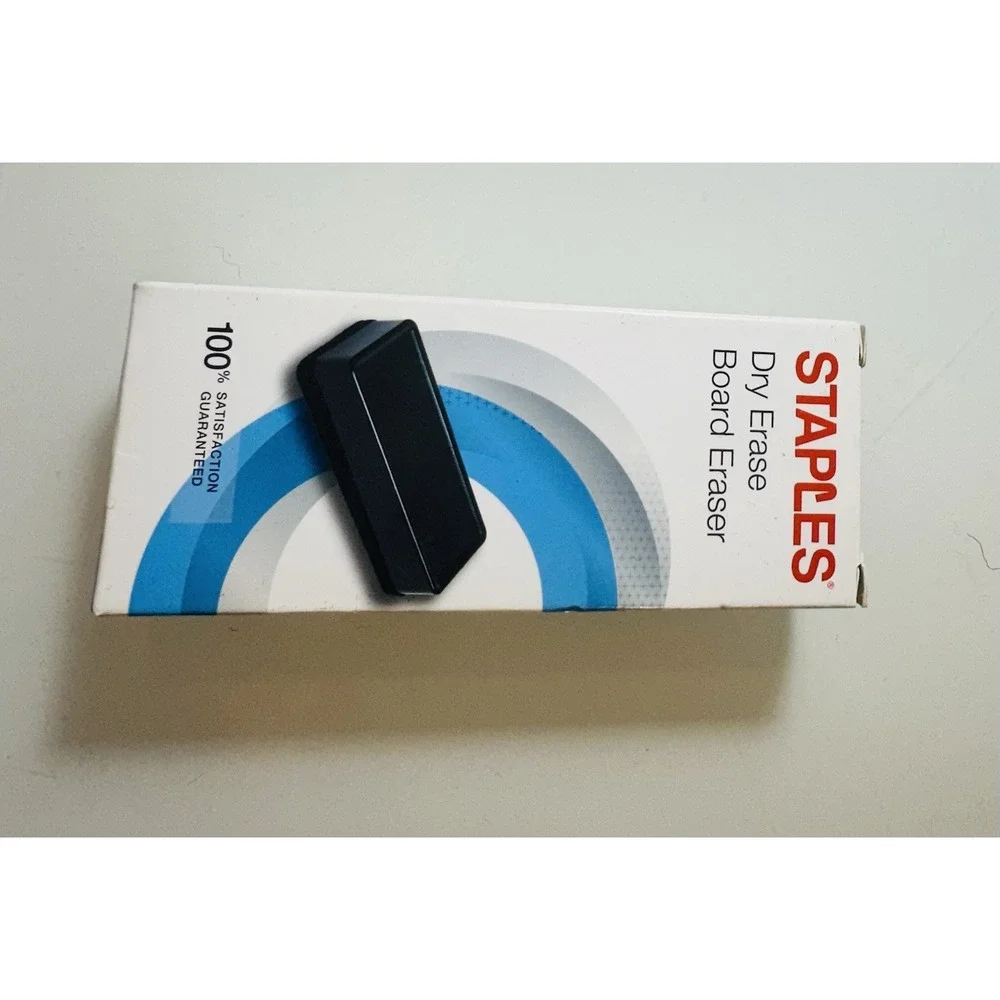Staples Durable Dry Erase Board Eraser, Black